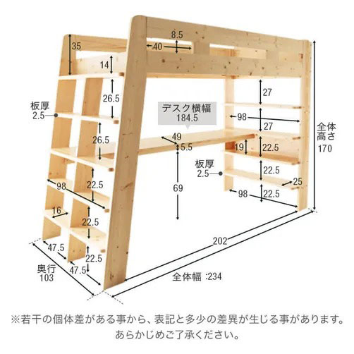ベッド寸法