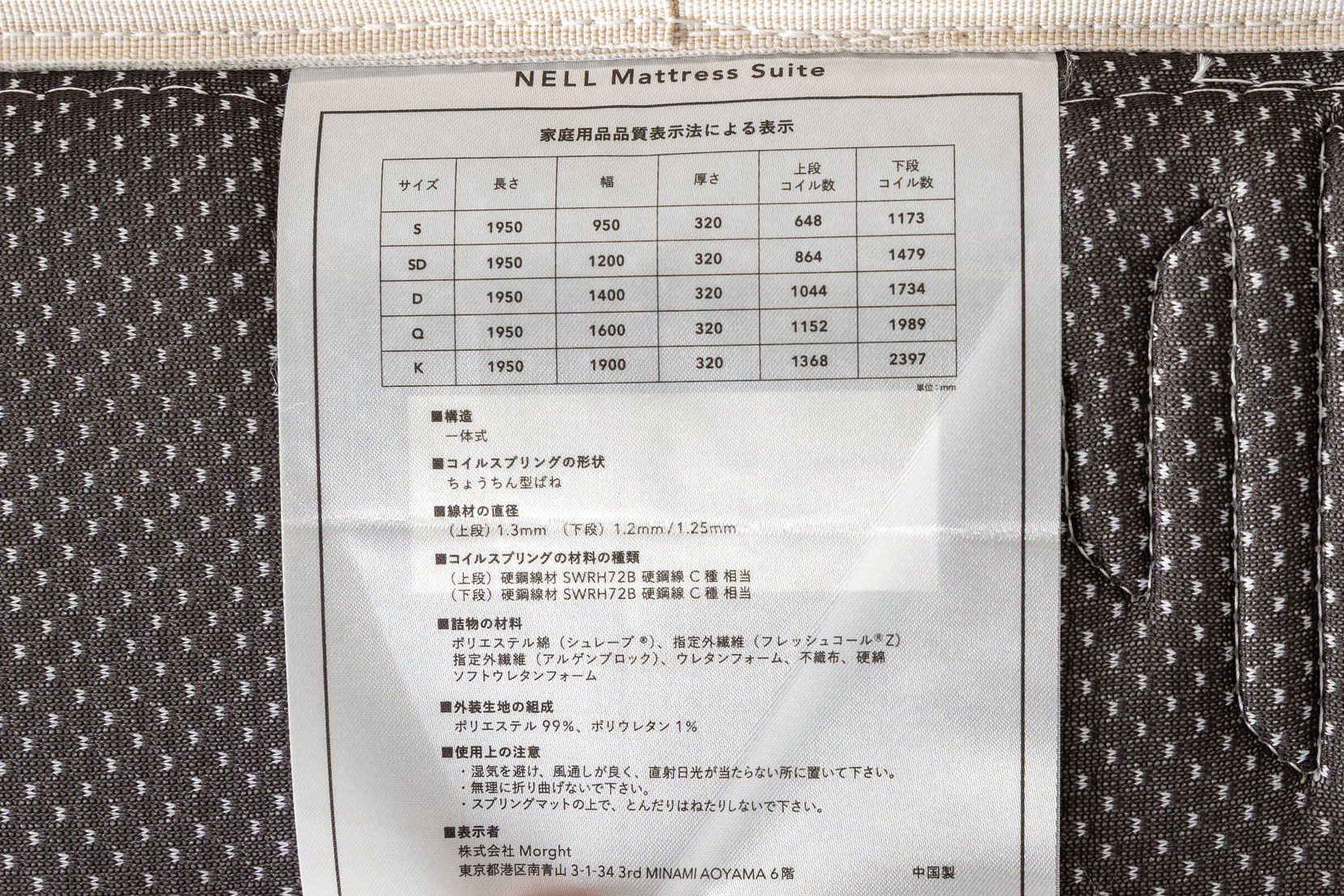 品質表示ラベル