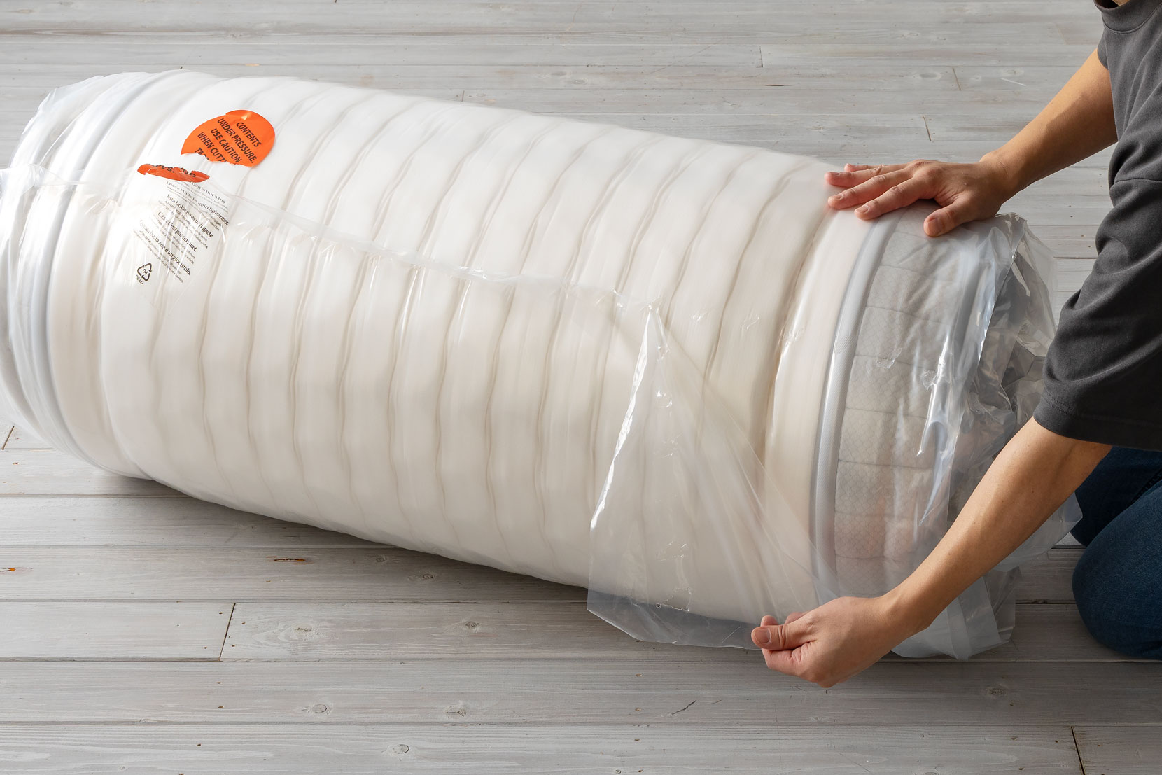 ビニールをはがす