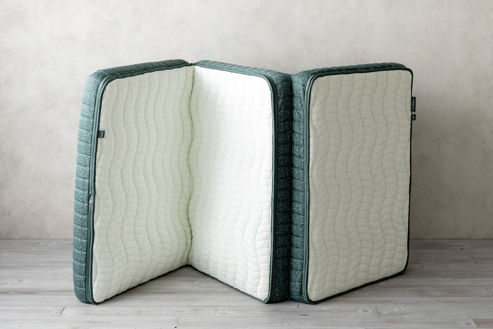 三つ折りのウレタンマットレスの換気