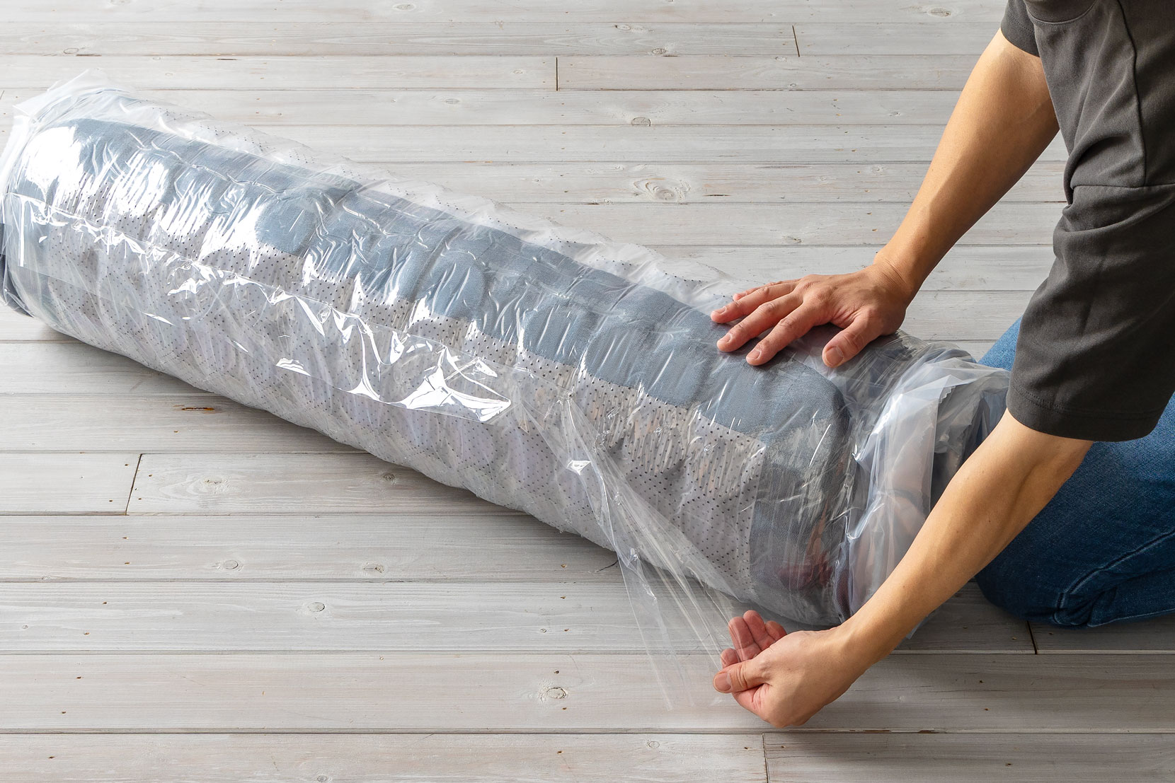 ビニールをはがす