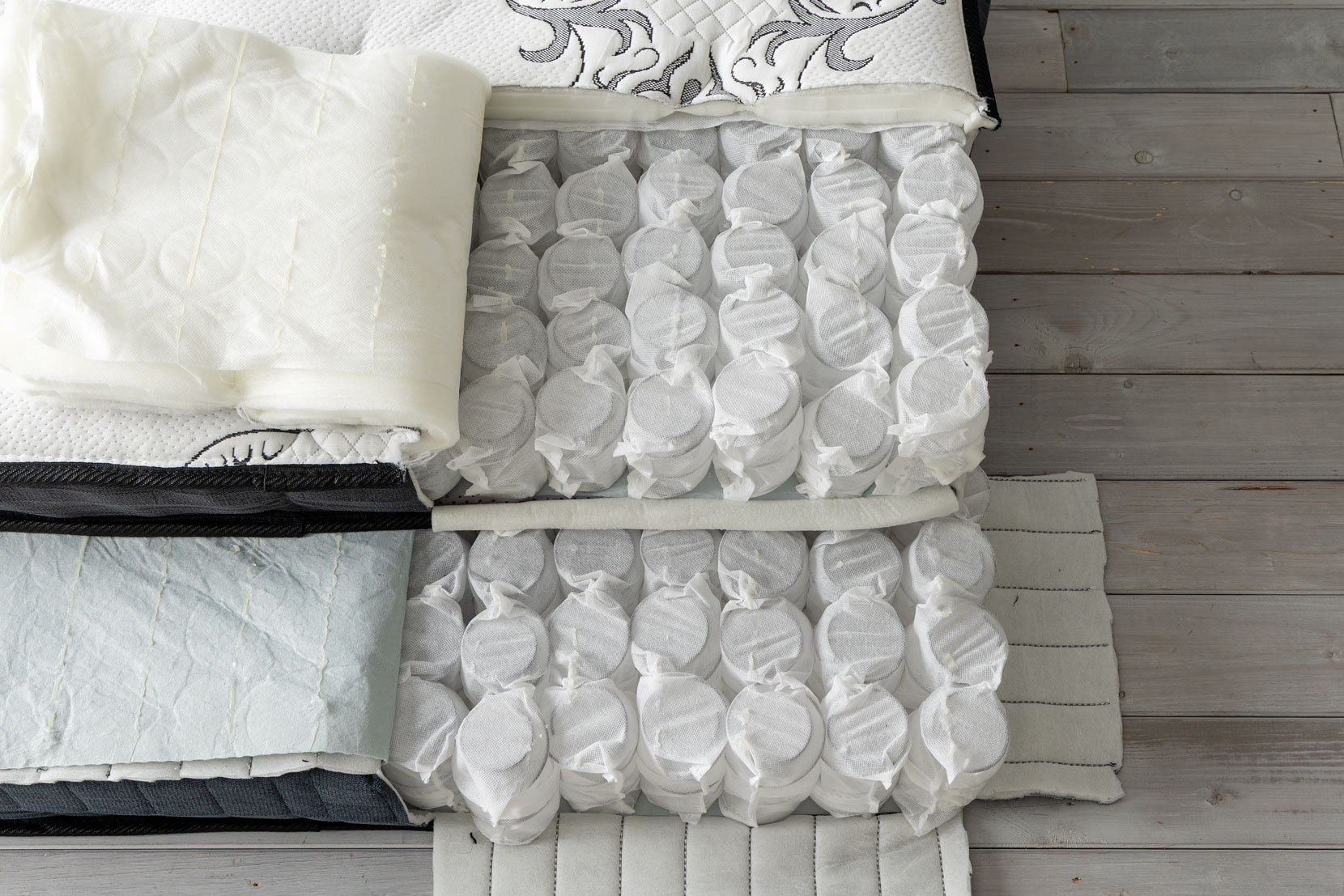 配列に乱れがあるポケットコイル