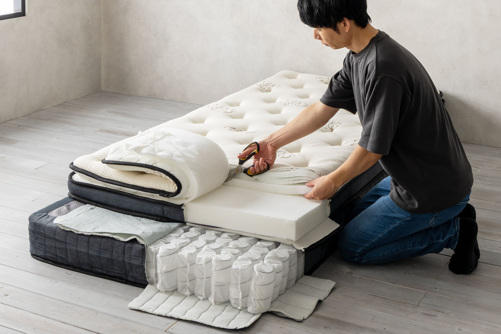 アンサンブルマットレス（低反発タイプ）の解体